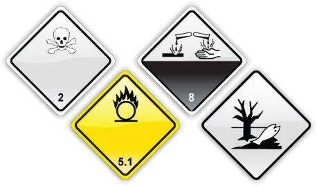 66. Какими видами опасности обладает газ, содержащийся в барабане под давлением, если он обозначен показанными на рисунке знаками?